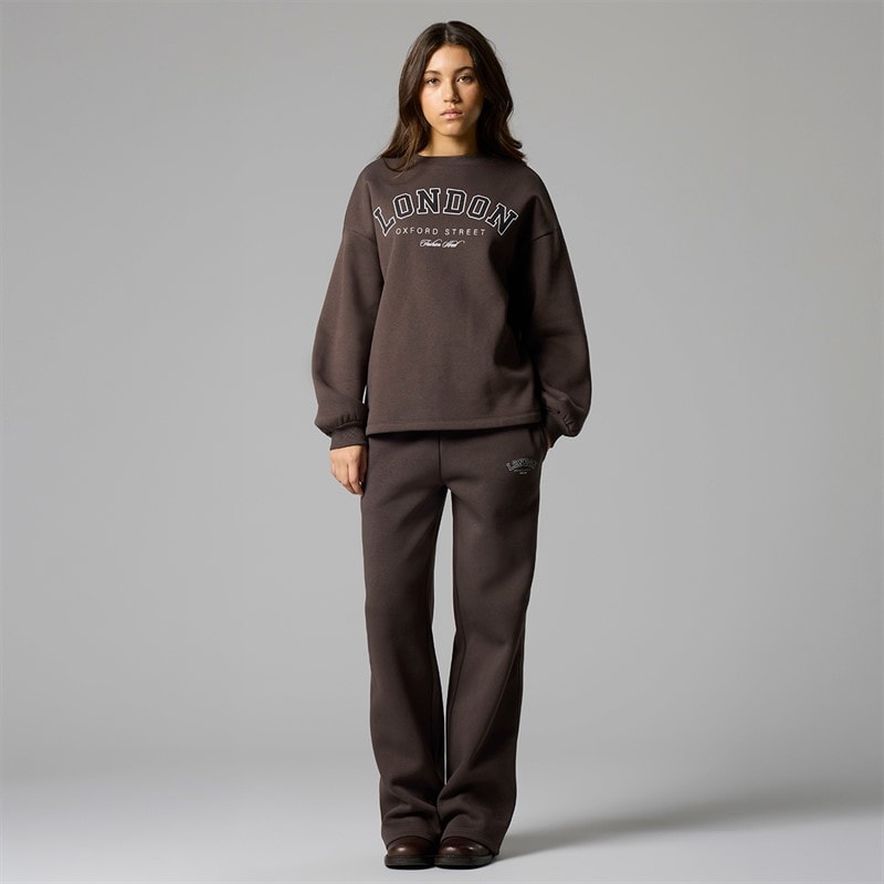 LMTD Girls Faris Wide Leg Joggers Chocolate Brown - Image 4