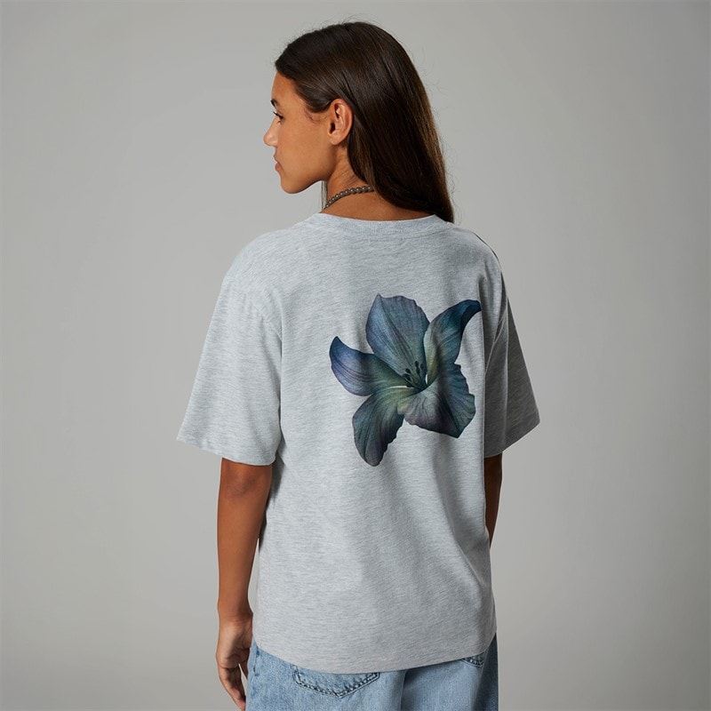 LMTD Girls Hibi Short Sleeve T-Shirt Light Grey Melange - Image 4