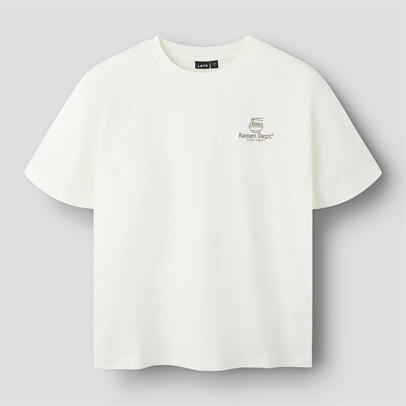 LMTD Boys Rolls T-Shirt White Alyssum/Chocolate Chip - Image 2