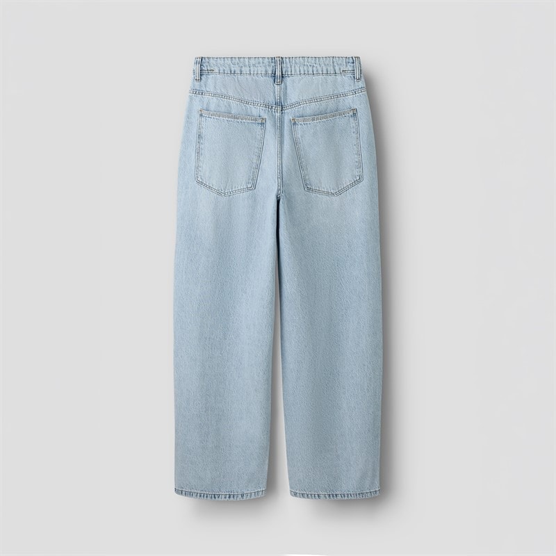 LMTD Boys Birm Skate Loose Fit Jeans Light Blue Bleached Denim - Image 2