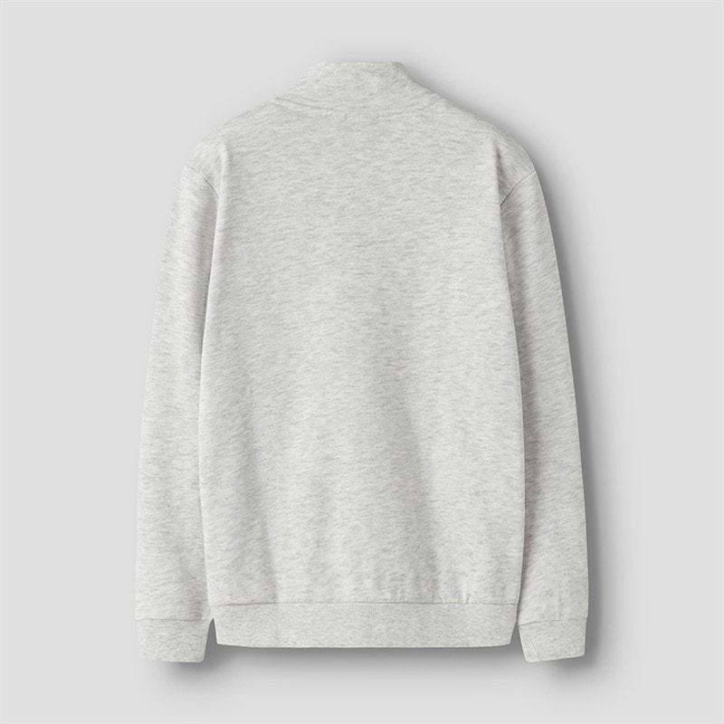 LMTD Boys Nizu Half Zip Sweatshirt Light Grey Melange - Image 2