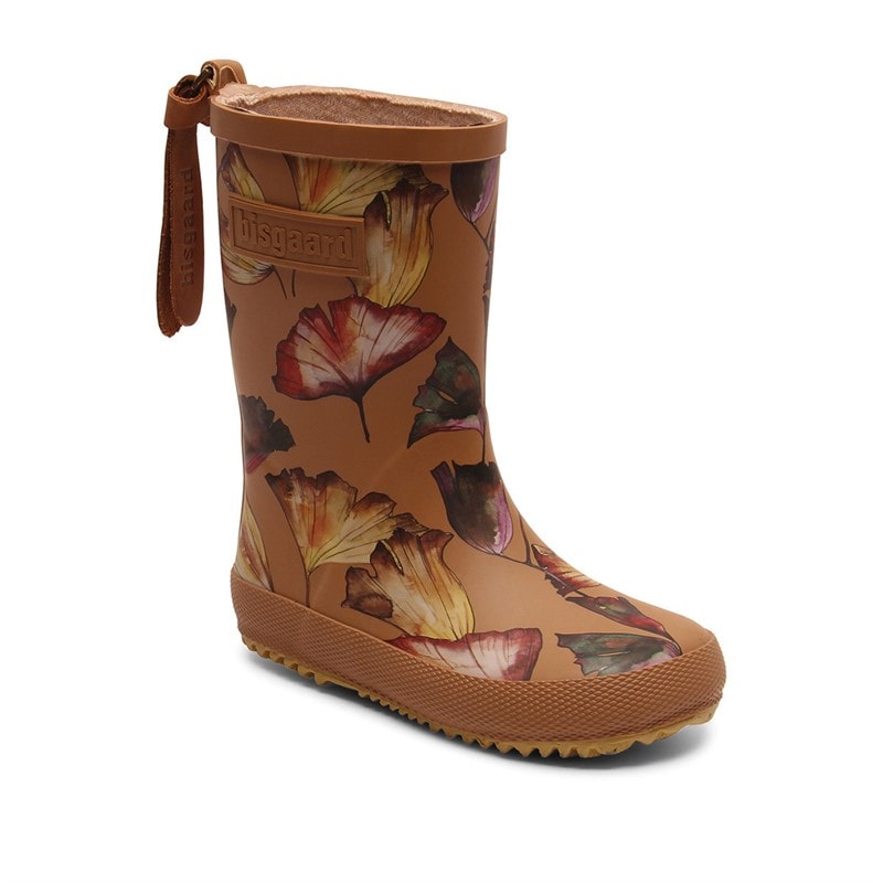 Bisgaard Girls Wellies Camel Flowers - Image 1