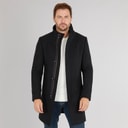 Feraud Mens Premium Funnel Neck Car Coat Black