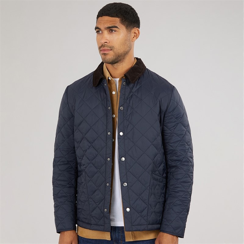 Feraud Mens Midweight Quilted Coat Navy - Image 3