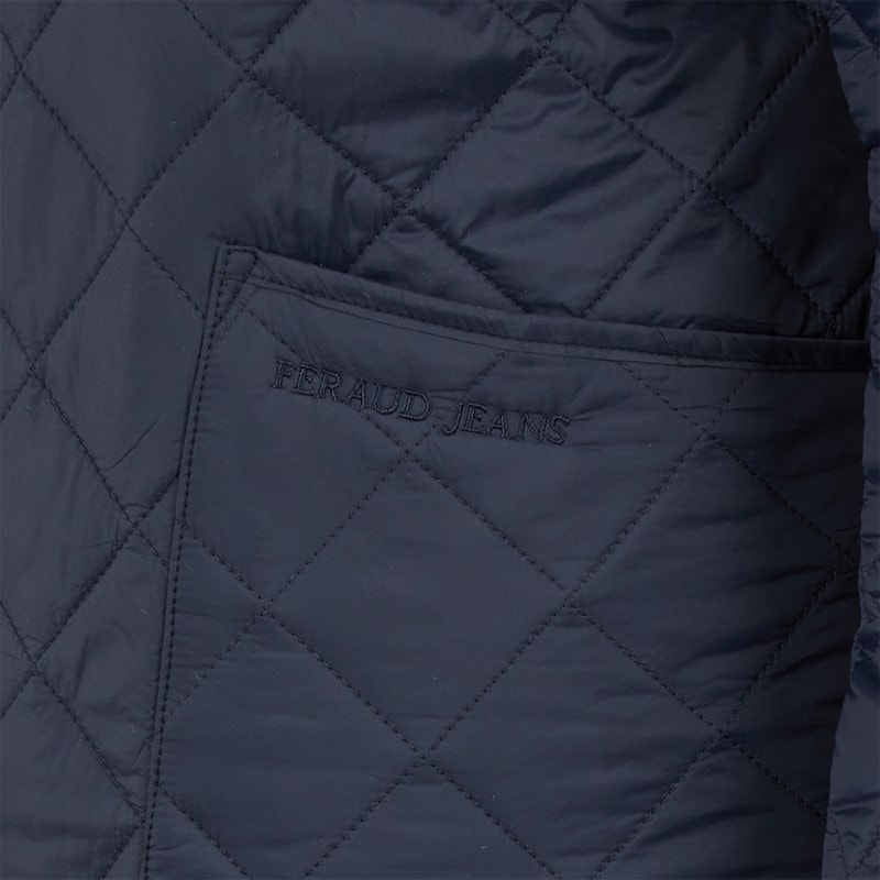 Feraud Mens Midweight Quilted Coat Navy - Image 5