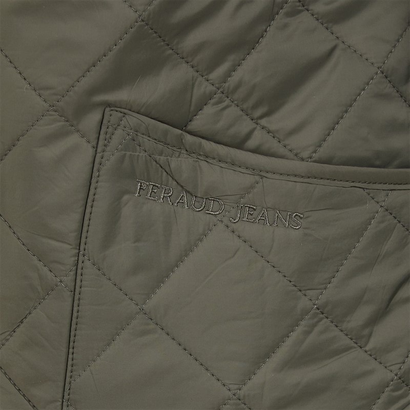 Feraud Mens Midweight Quilted Coat Olive - Image 3