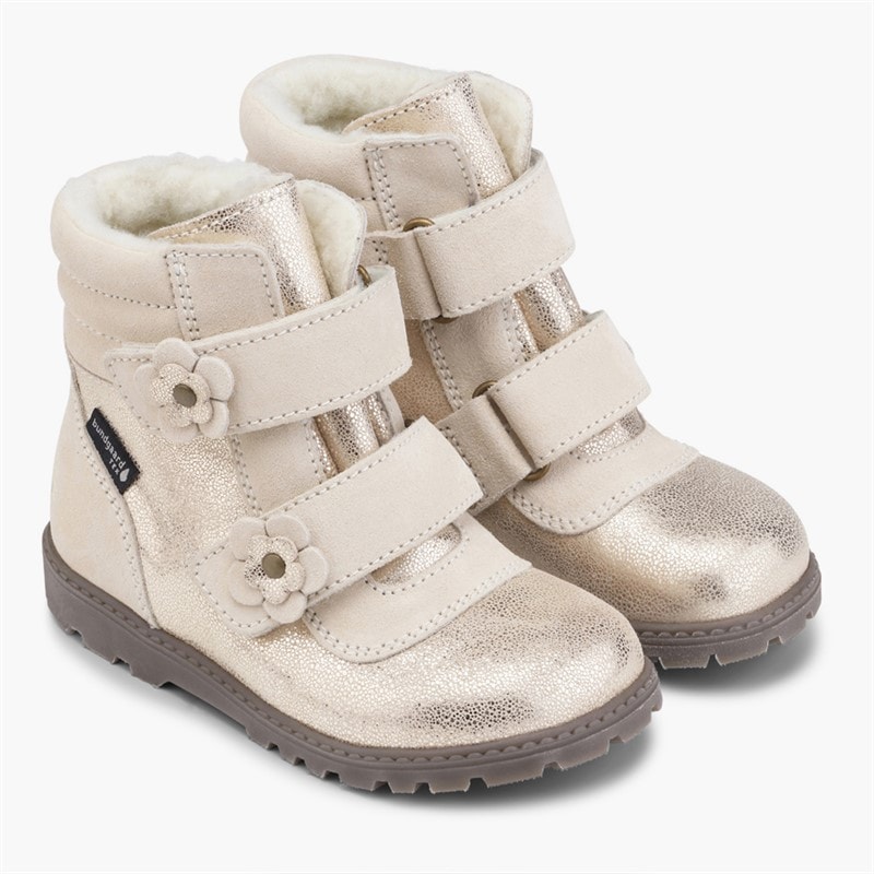 Bundgaard Girls Tokker Waterproof Boots Ivory Glitter