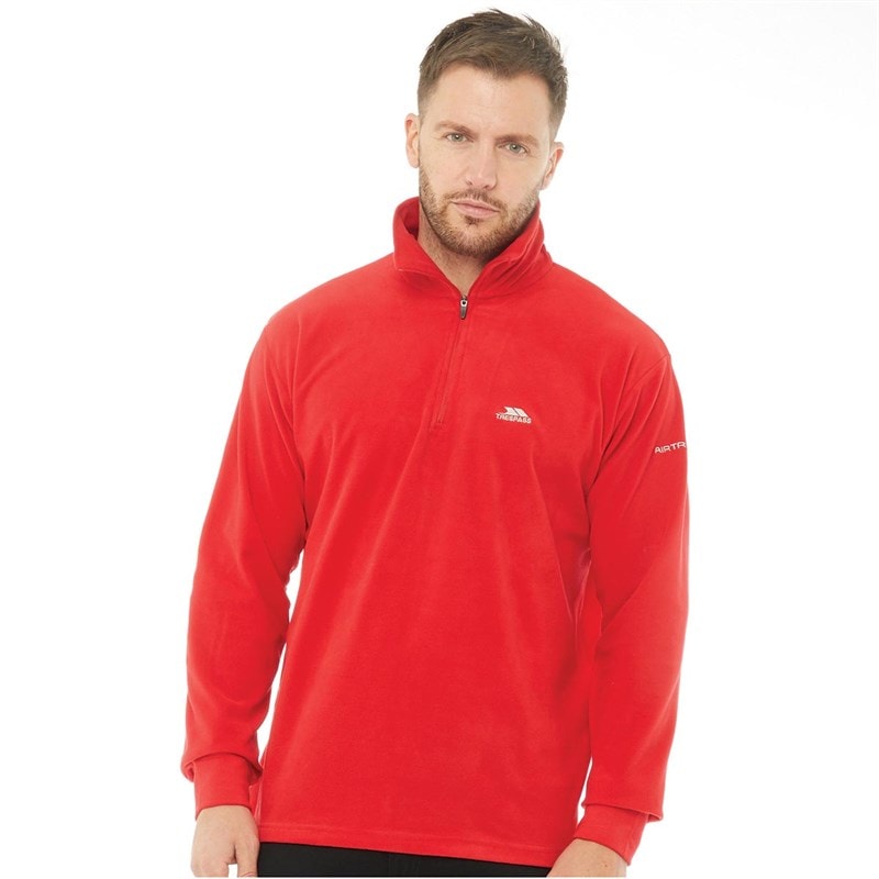 Trespass Mens Masonville 1/2 Zip Micro Fleece Red - Image 1