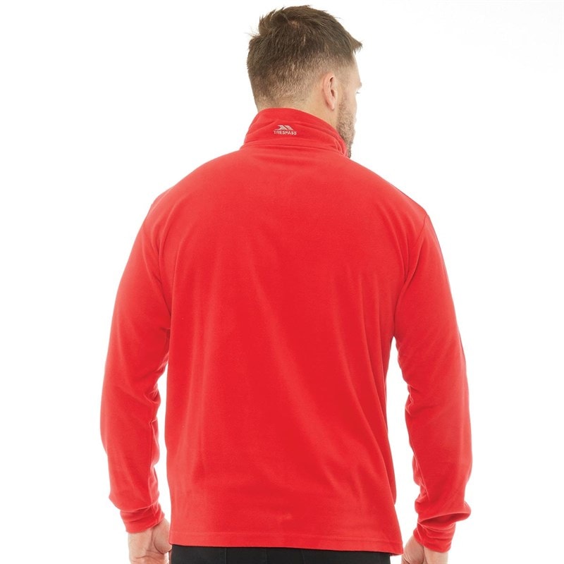 Trespass Mens Masonville 1/2 Zip Micro Fleece Red - Image 2