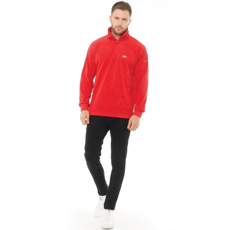 Trespass Mens Masonville 1/2 Zip Micro Fleece Red - Image 3