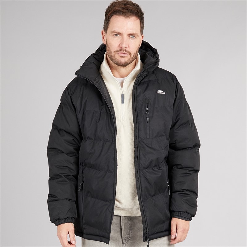 Trespass Mens Farsley Waterproof Padded Jacket Black - Image 1