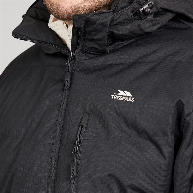 Trespass Mens Farsley Waterproof Padded Jacket Black - Image 3