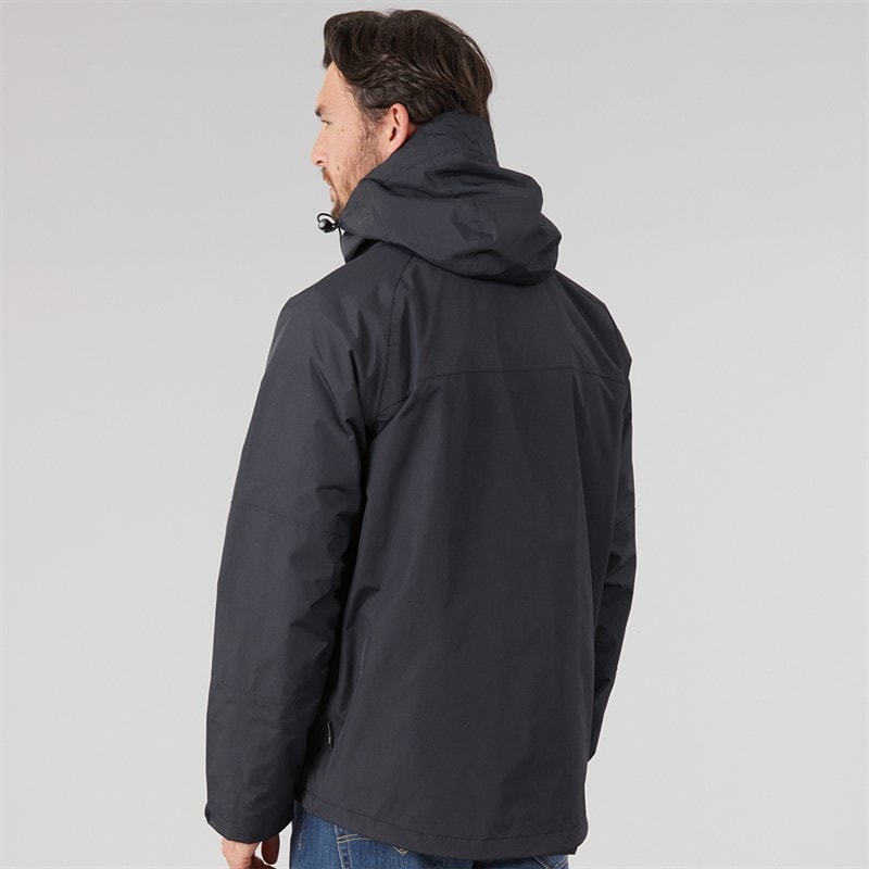 Trespass Mens Corvo Waterproof Hooded Shell Jacket Black - Image 2