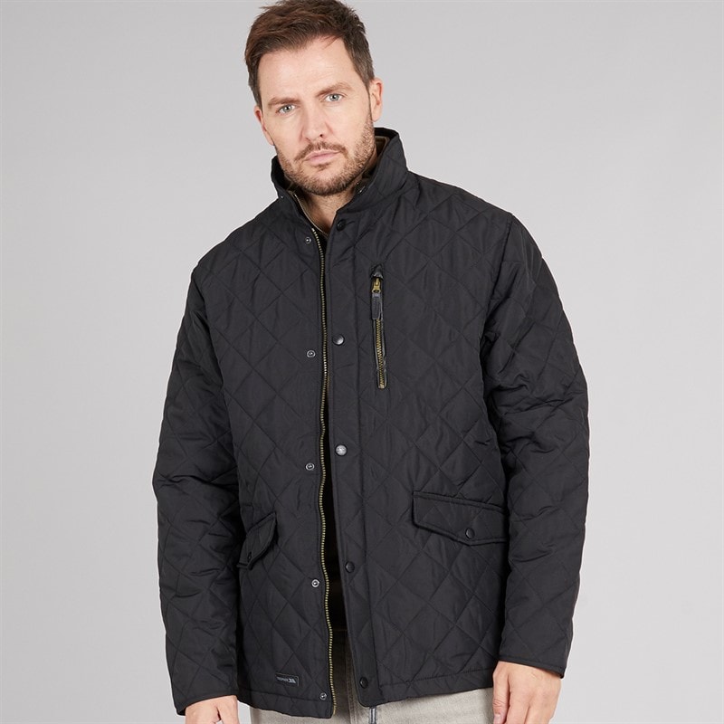 Trespass Mens Argyle Quilted Jacket Black