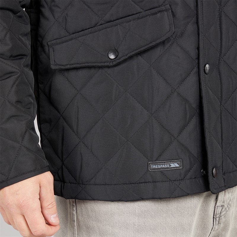 Trespass Mens Argyle Quilted Jacket Black - Image 3