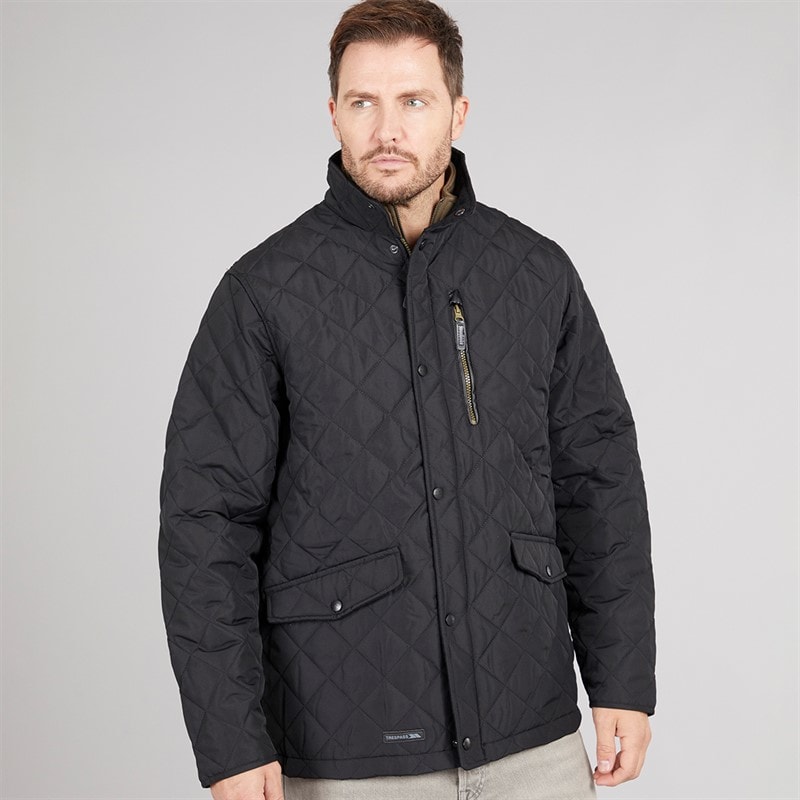 Trespass Mens Argyle Quilted Jacket Black - Image 5