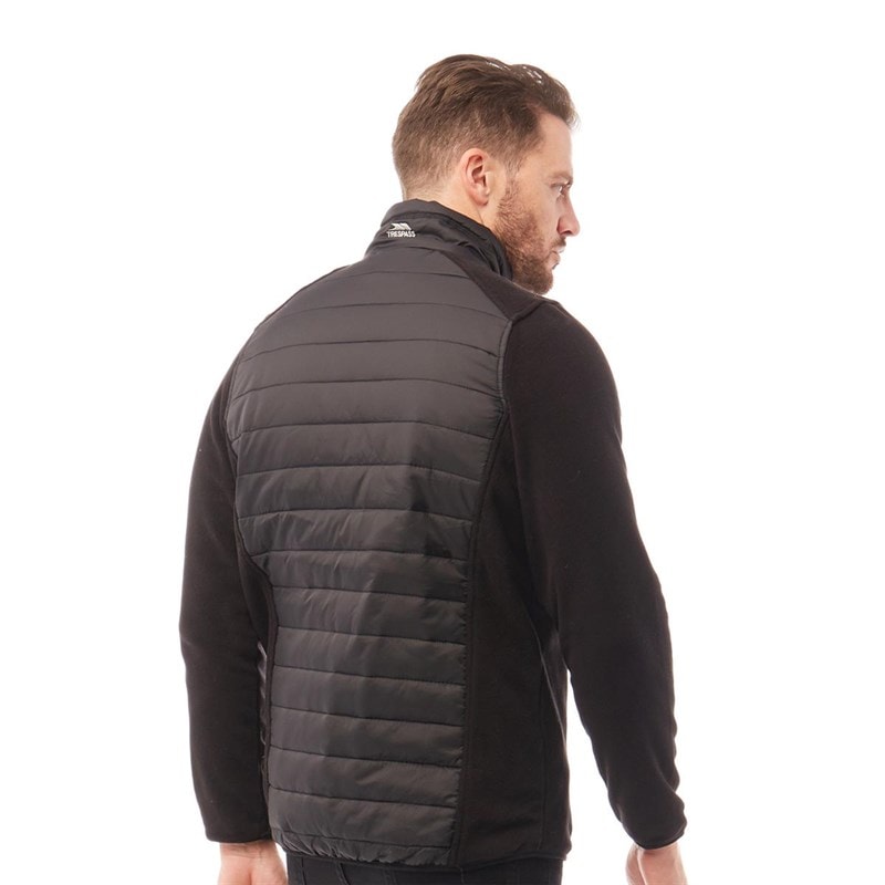 Trespass Mens Saunter Hybrid Padded Jacket Black - Image 2