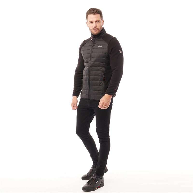 Trespass Mens Saunter Hybrid Padded Jacket Black - Image 4