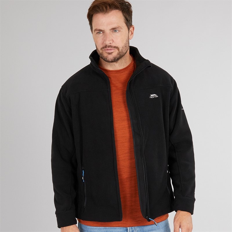Trespass Mens Bernal Full Zip Fleece Jacket Black