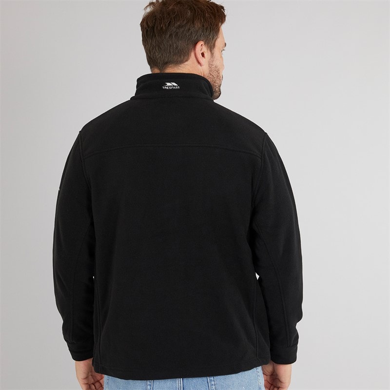 Trespass Mens Bernal Full Zip Fleece Jacket Black - Image 2