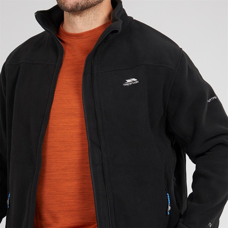 Trespass Mens Bernal Full Zip Fleece Jacket Black - Image 3