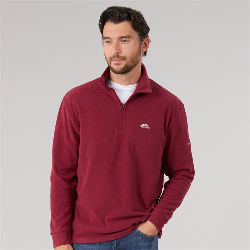 Trespass Mens Masonville 1/2 Zip Micro Fleece Merlot - Image 1