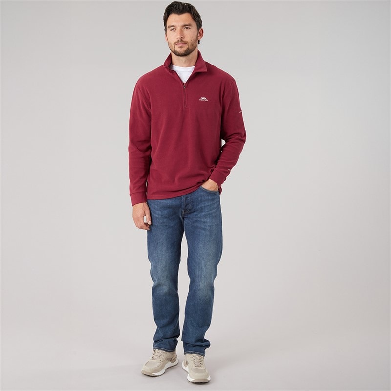 Trespass Mens Masonville 1/2 Zip Micro Fleece Merlot - Image 4