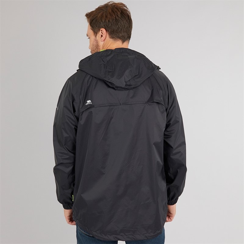 Trespass Mens Qikpac Waterproof Packable Jacket Black - Image 2
