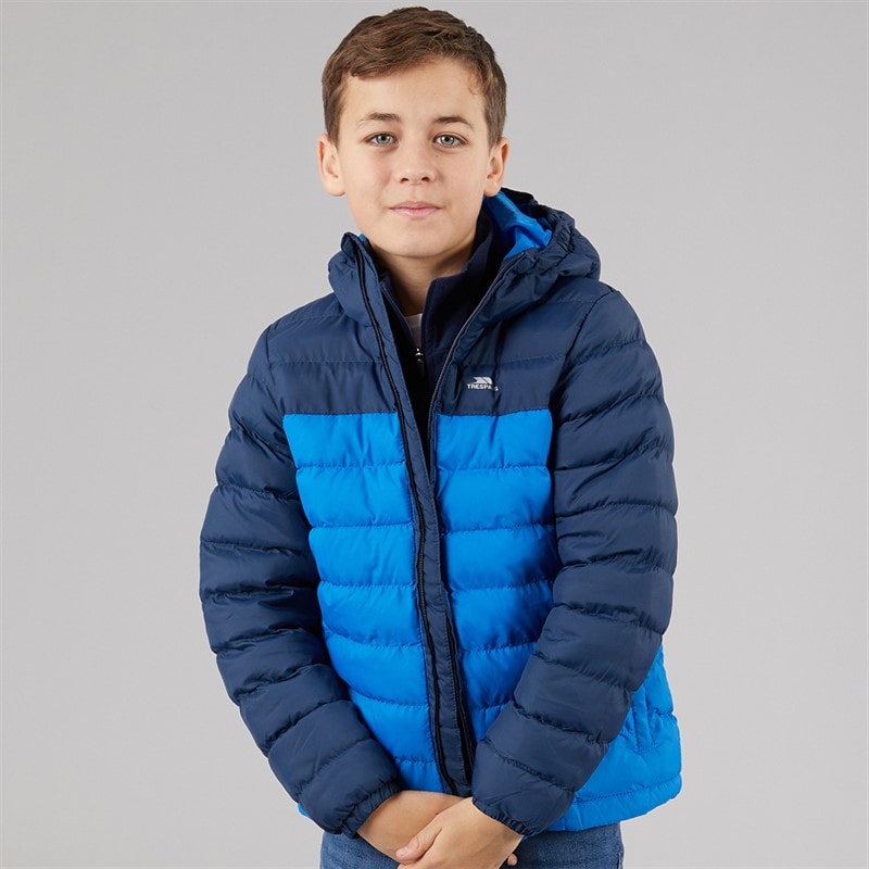 Trespass Junior Boys Oskar Padded Hooded Jacket Navy/Blue