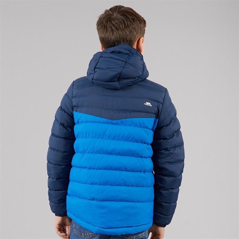 Trespass Junior Boys Oskar Padded Hooded Jacket Navy/Blue - Image 2