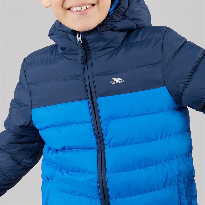 Trespass Junior Boys Oskar Padded Hooded Jacket Navy/Blue - Image 3