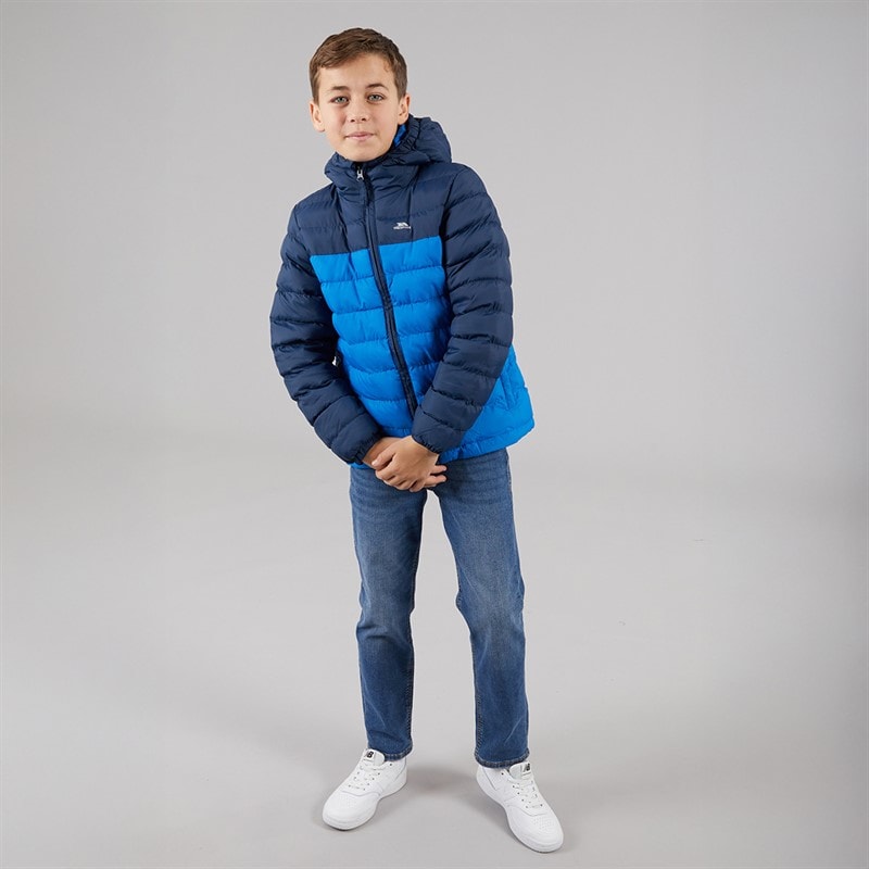 Trespass Junior Boys Oskar Padded Hooded Jacket Navy/Blue - Image 4