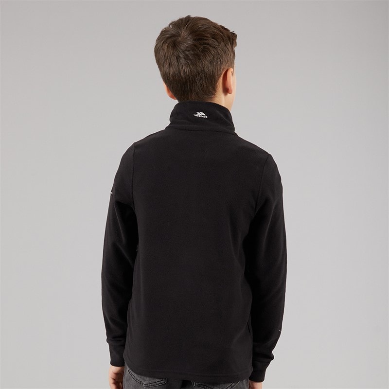 Trespass Junior Boys Masonville 1/2 Zip Micro Fleece Black - Image 2