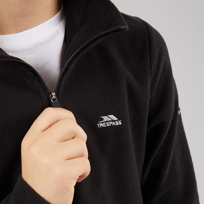 Trespass Junior Boys Masonville 1/2 Zip Micro Fleece Black - Image 3