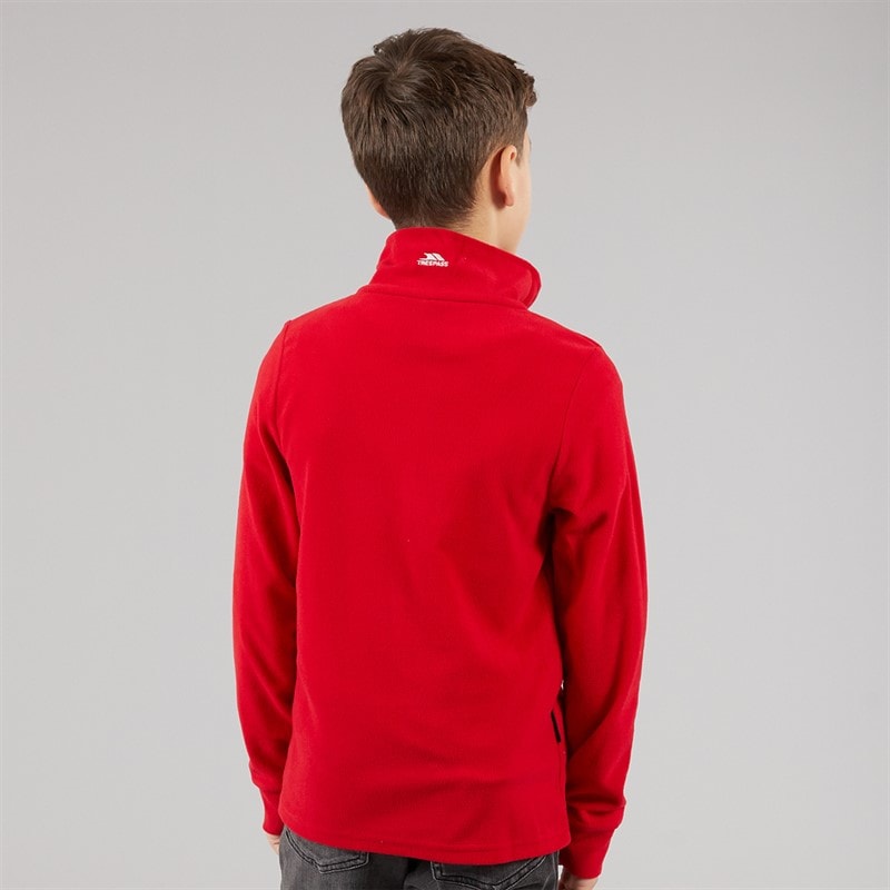 Trespass Junior Boys Masonville 1/2 Zip Micro Fleece Red - Image 2