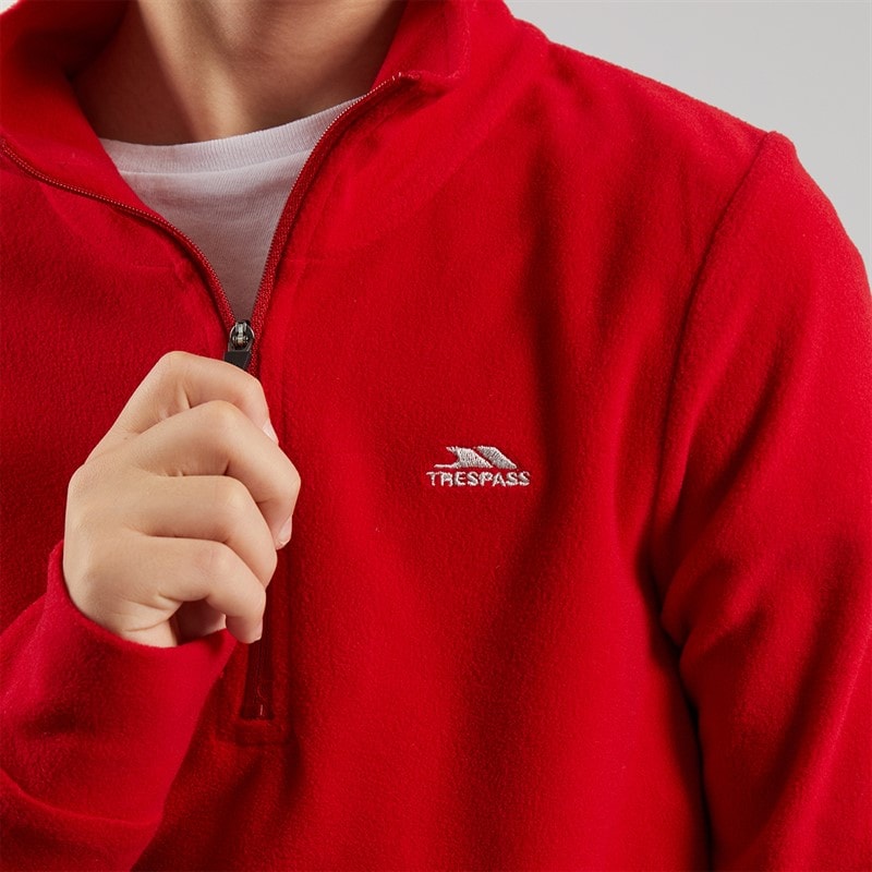 Trespass Junior Boys Masonville 1/2 Zip Micro Fleece Red - Image 3