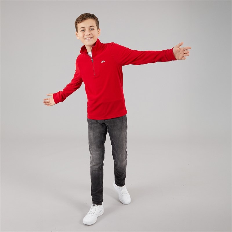 Trespass Junior Boys Masonville 1/2 Zip Micro Fleece Red - Image 4