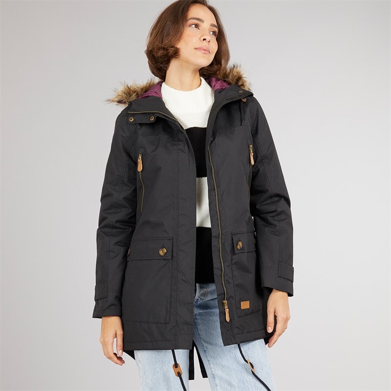 Trespass Womens Clea Insulated Waterproof Parka Black - Image 1