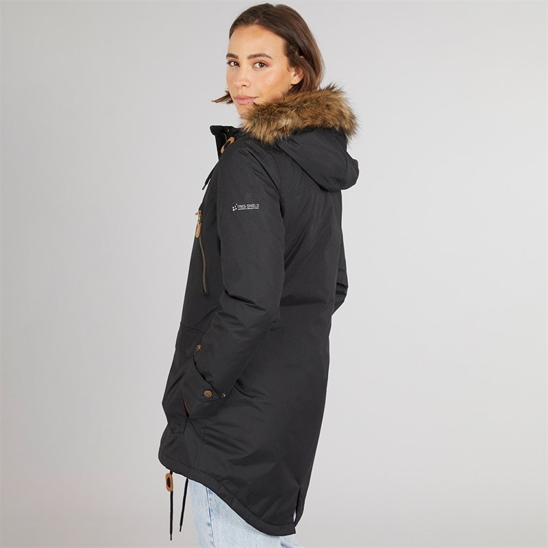 Trespass Womens Clea Insulated Waterproof Parka Black - Image 2