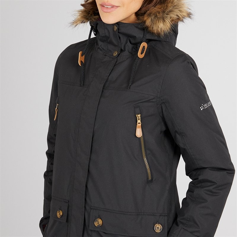Trespass Womens Clea Insulated Waterproof Parka Black - Image 3