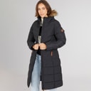 Trespass Womens Audrey Waterproof Padded Hooded Coat Black