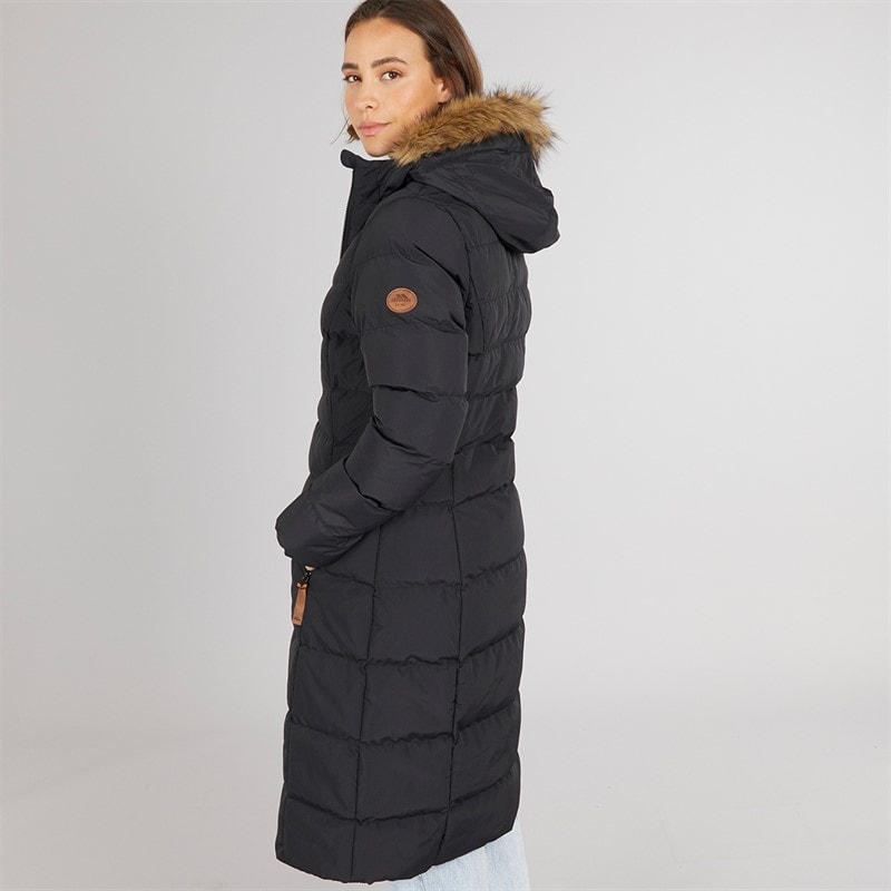 Trespass Womens Audrey Waterproof Padded Hooded Coat Black - Image 2