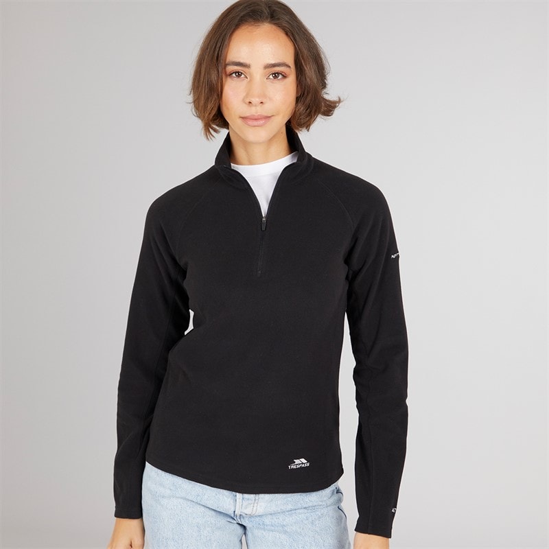 Trespass Womens Shiner 1/2 Zip Micro Fleece Black
