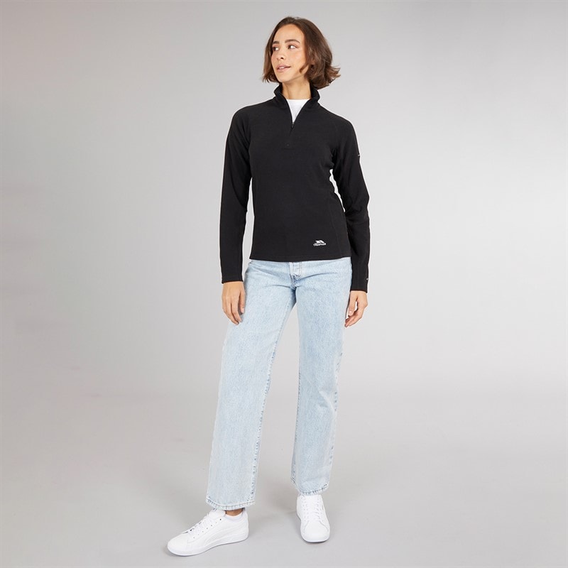 Trespass Womens Shiner 1/2 Zip Micro Fleece Black - Image 4