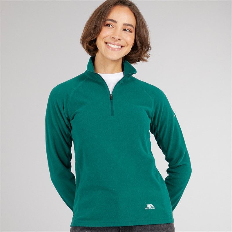 Trespass Womens Shiner 1/2 Zip Micro Fleece Teal