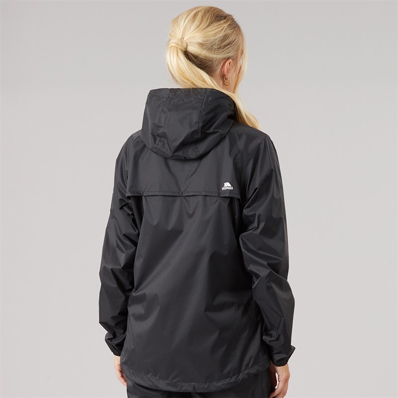 Trespass Womens Qikpac Waterproof Jacket Black - Image 2