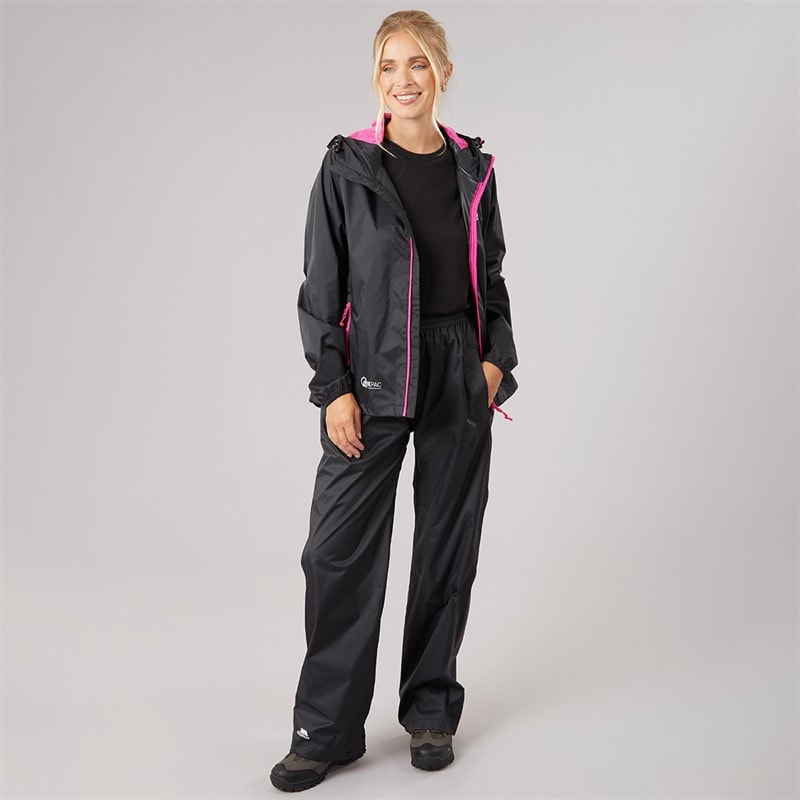 Trespass Womens Qikpac Waterproof Jacket Black - Image 4