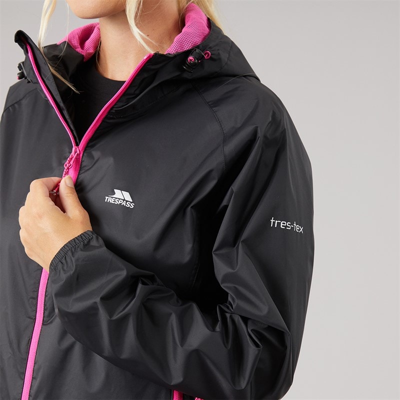 Trespass Womens Qikpac Waterproof Jacket Black - Image 5