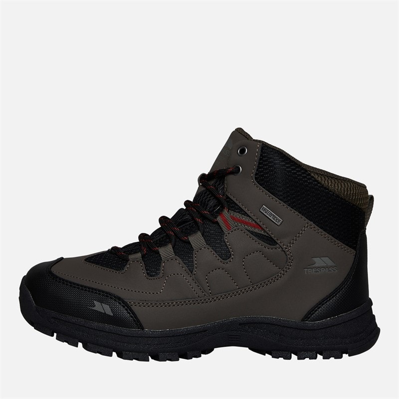 Trespass Mens Finley Mid Waterproof Walking Boots Coffee/Rust