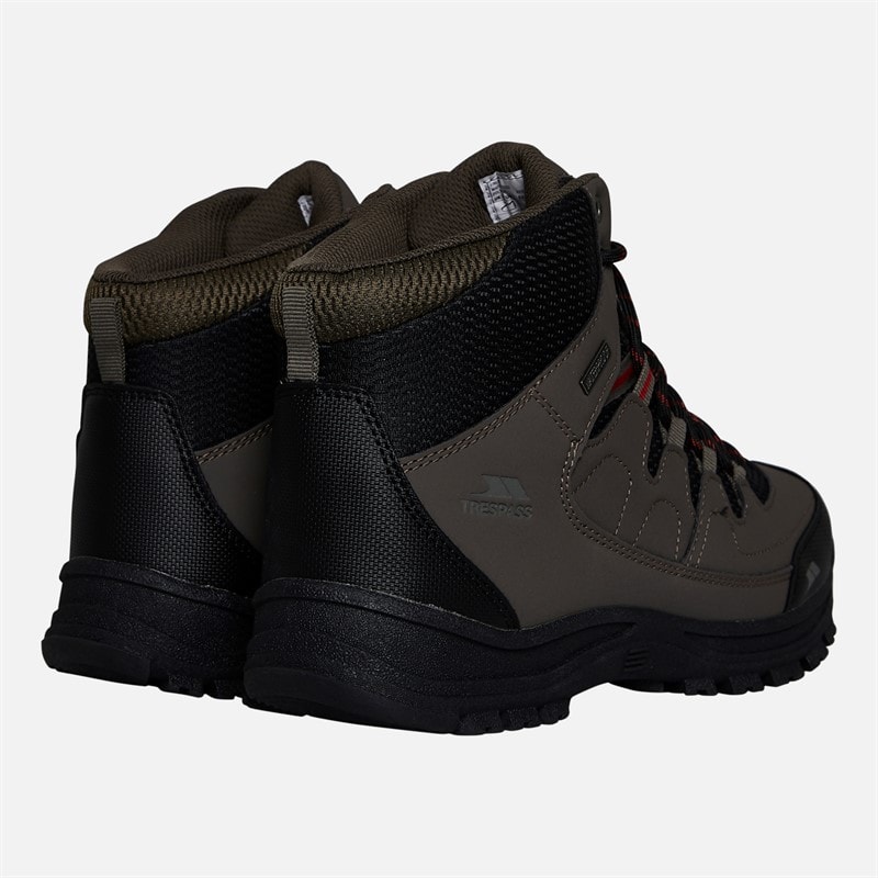 Trespass Mens Finley Mid Waterproof Walking Boots Coffee/Rust - Image 3